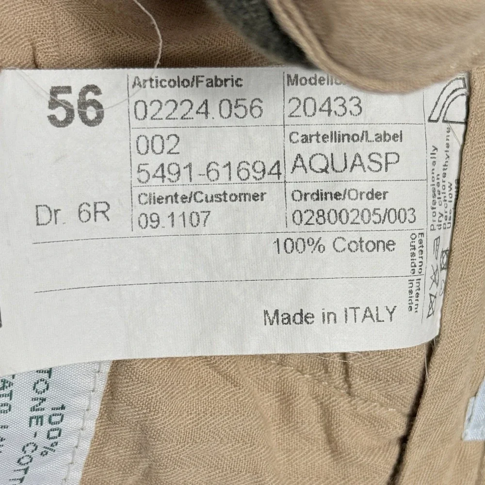 Aquascutum AquaSport Mens 38x33 Olive Green Cotton Pleated Pants Made Italy